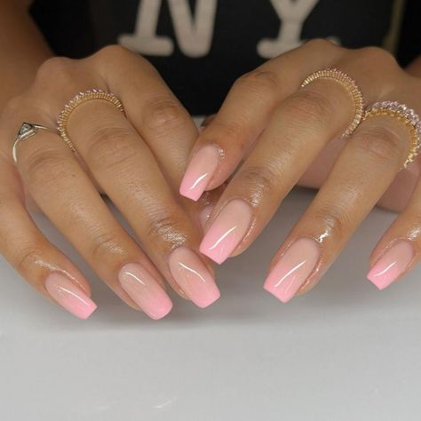 Classy Pink Ombre Nails, Structured Nail Manicure, Structured Gel Manicure, Structured Manicure, Pastel Pink Nails, Pink Tip Nails, Coffin Nails Ombre, Pink Nail Art Designs, Nail Glam