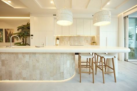 Luxury Beach Villa, Mediterranean Kitchen, Caught Out, Most Viewed, Stone Kitchen, Kitchen Splashback, Stone Cladding, Huge Sale, Kitchen Inspiration Design