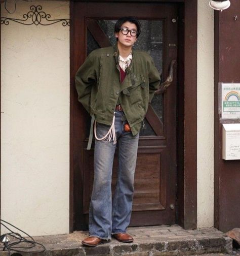 Japanese Grandpa Style, Americana Fashion Men, Japanese Americana, Big Pants, Masc Outfits, Masculine Fashion, Guy Fits, Grandpa Style, Guys Clothing Styles