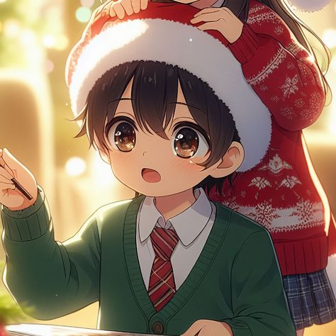 Christmas Couple Anime, Christmas Couple Pfp Gl, Couple Dp Christmas Cat, Christmas Couple Pfp, Couple Dp Christmas Anime, Cute Anime Matching Pfp Couple Christmas, Matching Pfps Christmas, Matching Christmas Pfp Gxg, Christmas Matching Pfps Couple