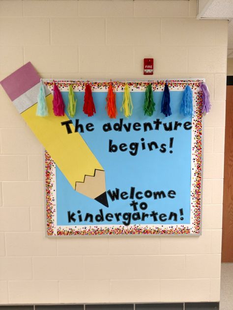 Welcome Sign For Kindergarten, Wildcat Bulletin Board Ideas, September Bulletin Board Ideas Kindergarten, Class Board Decoration Ideas For Kindergarten, Welcome To Preschool Sign, Class Bulletin Board Ideas Kindergarten, Kindergarten September Bulletin Boards, Welcoming Board For Preschool, Welcome Back To Kindergarten