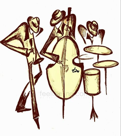 the #band #newartwork #musicband #music #jazz Jazz Band Drawing, Musical Sketches, Gramophone Drawing, Band Sketch, Jazz Drawing, Jazz Illustration, Drawing Sketch Ideas, Watercolor Music, Jazz Singer