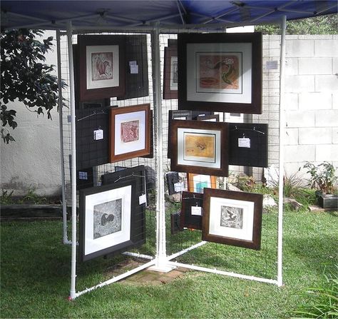 pvc craft show display | Trouble is, it can't get opaque. I'm trying for something like window ... Art Display Panels, Art Festival Booth, Art Fair Display, Art Booth, Art Fair Booth, Selling Crafts, Craft Booth Display, Clothing Display, Fair Booth