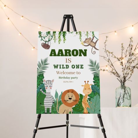 Safari Baby Birthday, Jungle Safari Baby, Welcome Board, Birthday Welcome Sign, Safari Baby, Jungle Safari, Wild One, Birthday Decor, Birthday Sign