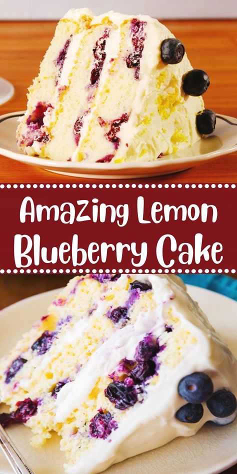 Lemon Blueberry Cake, Blueberry Cake Recipes, Berry Recipes, Eclair Cake, Blueberry Lemon Cake, Pie Bars, Summer Dessert Recipes, Easy Meals For Kids, Blueberry Cake