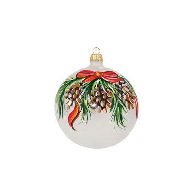 Make your tree a cherished collection of handcrafted treasures with the beautifully handpainted Pinecones Garland Ball Ornament. VIETRI Pinecones Garland Ornament - Ornaments & Tree Decor in Brown;white;green;red | Size 4" H X 4" W X 4" D | Perigold Handpainted Christmas Ornaments, Pinecone Garland, Painted Christmas Ornaments, Wood Christmas Ornaments, Painted Ornaments, Hand Painted Ornaments, Decoration Christmas, Xmas Ornaments, Ball Ornaments