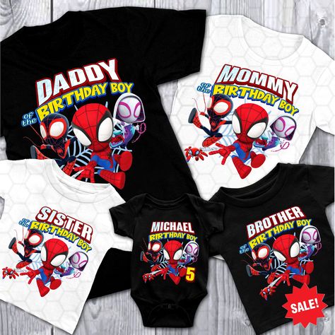 Spider Man Birthday Shirt Ideas, Spiderman Birthday Party Family Shirts, Spider Man Birthday Shirt Boys, Spiderman Family, Spiderman Birthday Shirt Boys 4, Friends Birthday Shirt, Birthday Marvel, Spiderman Birthday Shirt, Spidernan Birthday Shirt