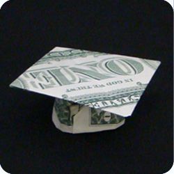 origami money mortarboard Money Origami Tutorial, Money Folding, Coke Cake, Origami Car, Origami Money, Money Leis, Graduation Money Gifts, Graduation Frame, Folding Money