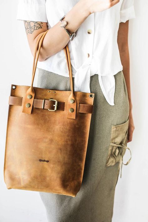 Brown Leather Tote Large Tote Bag Convertible backpack | Etsy Handbags Diy, Popular Handbags, Genuine Leather Totes, Diy Handbag, Vintage Handbag, Brown Leather Totes, Handbag For Women, Handbags Affordable, Cheap Handbags