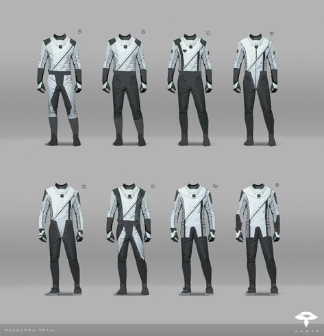 ArtStation - Research Team - Suit Sci Fi Dress Uniform, Sci Fi Formal Wear, Sci Fi Uniform Concept, Futuristic Space Suit, Sci Fi Dress, Sci Fi Uniform, Stealth Suit, Star Trek Uniforms, Suit Design