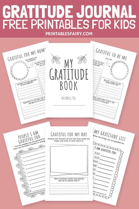 Free Printable Gratitude Journal For Kids - The Printables Fairy Printable Gratitude Journal, Gratitude Journal For Kids, Gratitude Book, Journal Prompts For Kids, Gratitude Journal Printable, Gratitude Activities, Journal For Kids, Inner Joy, Gratitude Journal Prompts