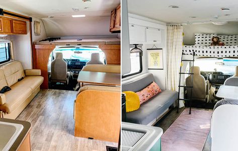 Renovating a Minnie Winnie for a Family of Six! - Winnebago Mini Winnie Rv Remodel, Mini Winnebago Remodel, Minnie Winnie Winnebago Remodel, Winnebago Remodel Interiors, Minnie Winnie Remodel, Remodeled Winnebago, Winnabego Rv Remodel, Minnie Winnie Winnebago, Micro Minnie Winnebago Ideas