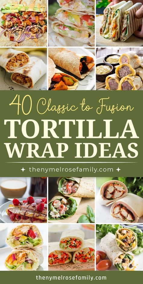 40 Classic to Fusion Tortilla Wrap Ideas Tortilla Wrap Ideas, Tortilla Wrap Recipes, Wraps Recipes Easy, Sandwich Wraps Recipes, Taco Wraps, Chicken And Beef, Tortilla Wrap, Vegan Chicken, Sandwich Wraps