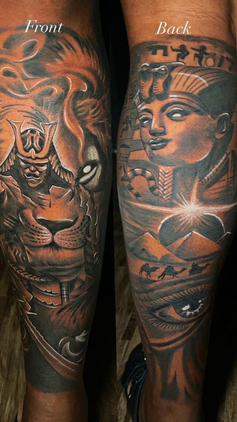 Nubian Tattoo Ideas, Nubian Queen Tattoo, Egyptian Tattoos Men, Afrocentric Tattoos, African Tattoo Ideas, African Warrior Tattoos, African Sleeve Tattoo, Arm Sleeve Ideas, Simple Leg Tattoos