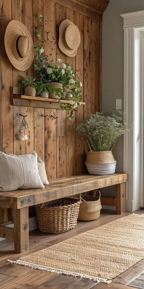 Mudroom Decor, Hal Decor, Home Entrance Decor, Farmhouse Decor Living Room, 자수 디자인, Entrance Decor, Cabin Decor, 인테리어 디자인, Entryway Decor