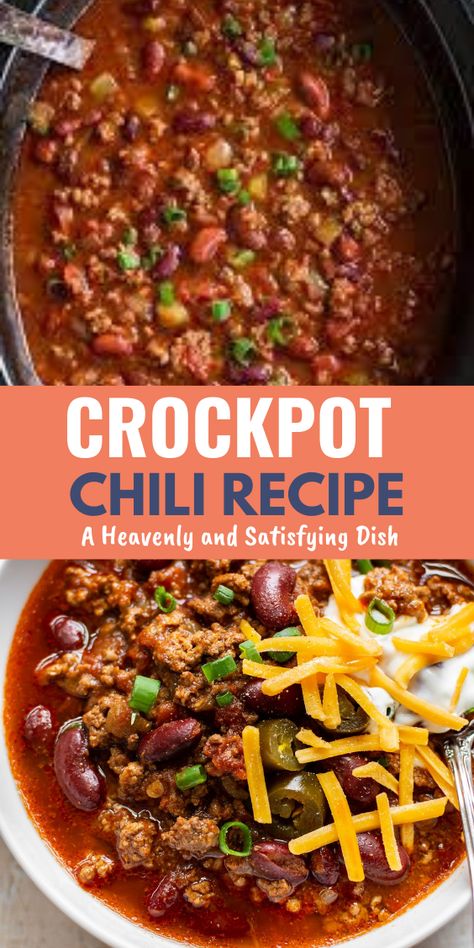 Crockpot Beef Chili, Chilli Recipe Crockpot, Beef Chili Crockpot, Crockpot Chili Recipe, Easy Chili Recipe Crockpot, Slow Cooker Chili Easy, Crock Pot Chili, Ground Beef Chili, Slow Cooker Chili Recipe