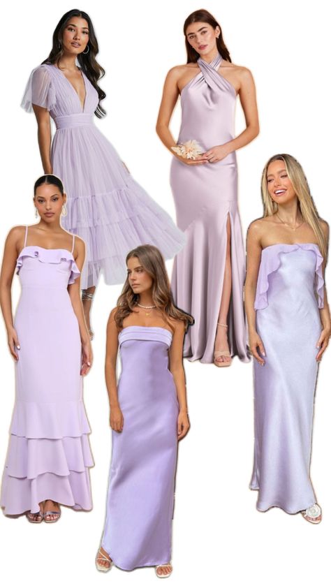 Purple Bridesmaid Dress, Bridal Bachelorette Party, Bridesmaid Dress Colors, Wedding Bridal Party, Lavender Wedding, Put A Ring On It, Bridesmaid Proposal, Dress Codes, Satin Dresses