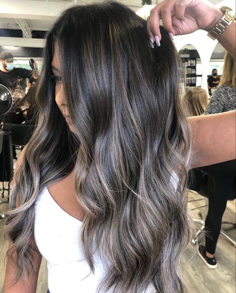 Ash Brown Hair Balayage, Baylage Hair, Reverse Balayage, Black Hair Balayage, Brunette Hair With Highlights, Balayage Hair Dark, Dark Hair With Highlights, Brown Hair With Blonde Highlights, Brunette Balayage Hair