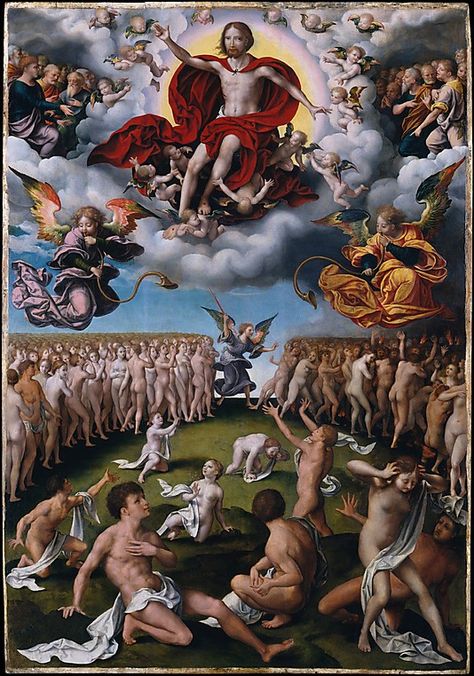 THE NETHERLANDS | Joos van Cleve (Netherlandish, ca. 1485–1540/41). The Last Judgment, ca. 1520–25. The Metropolitan Museum of Art, New York. Bequest of Mr. and Mrs. Graham F. Blandy, 1940 (40.174.1) #WorldCup The Last Judgment, European Paintings, Custom Posters, Religious Art, Metropolitan Museum Of Art, Metropolitan Museum, Stretched Canvas Prints, Classic Art, Art History