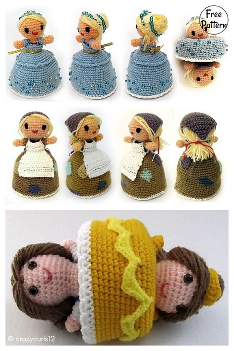 Amigurumi Magic Cinderella Free Crochet Pattern Yarn Box, Crochet Disney, Crochet Dolls Free Patterns, Crochet Amigurumi Free Patterns, Crochet Amigurumi Free, Haken Baby, Crochet Motifs, Amigurumi Free Pattern, Crochet For Kids