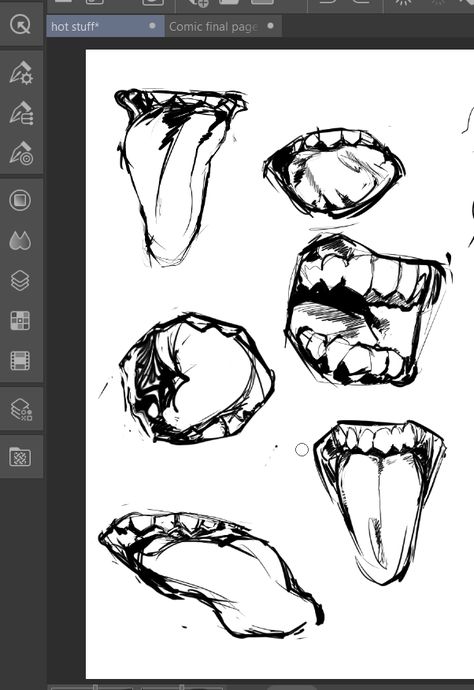 Stick Out Tongue Drawing Anime, Stick Out Tongue Drawing Reference, Tounge Drawing References, Mouth Tongue Reference, Snake Tongue Drawing Human, Tongue Anatomy Drawing, Mouth Drawing Tongue Out, Open Mouth With Tongue Out, Tongue Drawing Tutorial