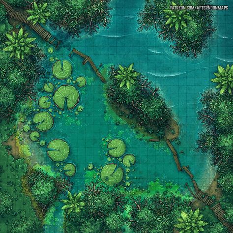 The Mangrove Swamp Battle Map - Launch | Afternoon Maps on Patreon Rpg Wallpaper, Mangrove Swamp, Dnd World Map, Fantasy World Map, Dnd Ideas, Tabletop Rpg Maps, Rpg Map, Rpg Dice, Fantasy Battle