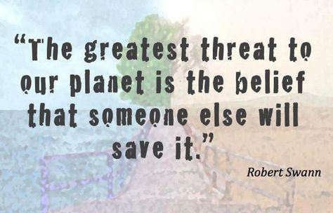 "The greatest threat to our planet is the belief that someone else will save it" ~ Robert Swann Planets Quote, Environmental Quotes, Save Our Earth, We Are The World, Quilt Designs, Save Earth, Nature Quotes, Save The Planet, A Quote