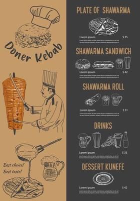 Shawarma Place, Food Illustration Design, Flower Background Images, Doner Kebab, Cafe Menu, Pattern Illustration, Hand Embroidery Designs, Flower Backgrounds, Food Illustrations