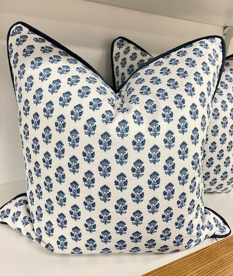 Anna French Navy Blue Pattern Designer Pillow Cover With | Etsy Navy Blue Dorm Room, Dorm Room Boho, French Navy Blue, Blue Dorm, Navy Bedrooms, Navy Blue Bedrooms, Navy Pillows, Anna French, College Room