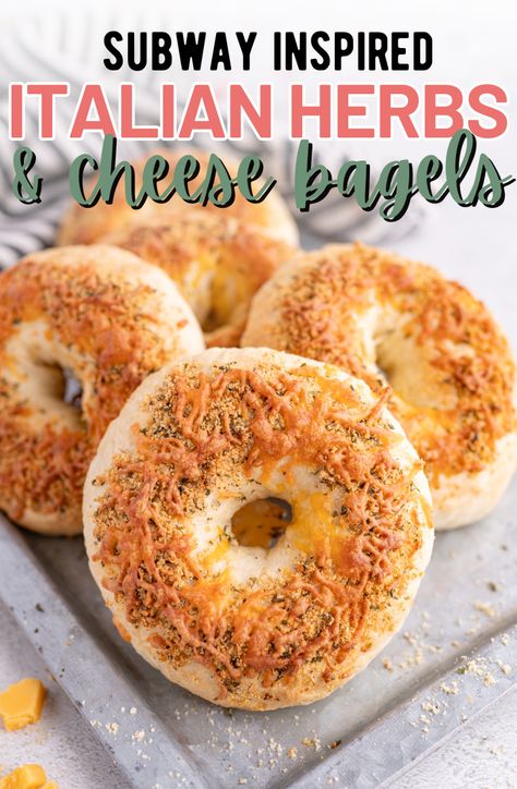 Italian Herbs and Cheese Bagels - Cooking With Karli Cooking With Karli Bagels, Bagel Flavor Ideas, Bagel Toppings Ideas, Italian Herbs And Cheese Bread, Bagel Spread Recipes, Cheese Bagel Recipe, Bagel Flavors, Cheddar Bagels, Bagel Recipes