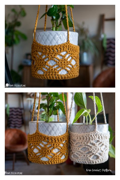 Planter Hanger, Wall Hanging Decorations, Crochet Plant Hanger, Different Crochet Stitches, Indoor Plant Wall, Crochet Garden, Hanging Plant Wall, Plants Wall, Plant Pot Covers