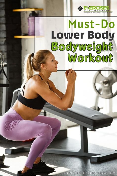 Lower Body Bodyweight Workout, Lower Body Workout Gym, No Excuses Workout, Lower Body Exercises, Workout From Home, Workout No Equipment, No Gym, Tabata Workouts, Effective Exercises