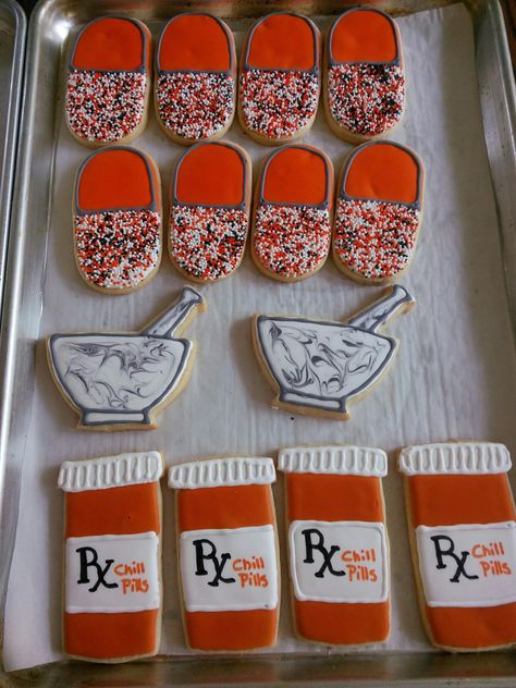 Pharmacy cookies Campbell University style Pharmacy Technician Week Ideas, Pharmacy Tech Week Ideas, Pharmacy Technician Gift Ideas, Pharmacy Games Ideas, Pharmacy Tech Tattoo Ideas, Pharmacy Tech Gift Ideas, Pharmacy Gift Ideas, Pharmacy Technician Gifts, Pharmacy Week Gift Ideas