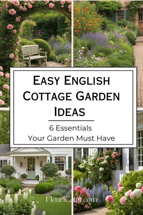 18 Easy English Cottage Garden Ideas Anyone can Grow - FlouriCotta English Cottage Style Landscaping, English Backyard Ideas, English Front Garden Ideas, English Garden Backyard Design, Secret Garden Plans, Old English Garden Ideas, Cottage Flower Beds, Cottage Landscape Ideas, English Cottage Landscaping