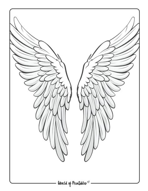 Dive into a world of grace and beauty with our angel coloring pages! Designed for both kids and adults, these free printable sheets invite you to explore the wonders of celestial artistry. Angel Wing Template Free Printable, Angel Wing Crafts, Angel Wings Drawing, Angel Coloring Pages, Angel Wings Art, Angel Wings Design, Angel Kids, Wings Drawing, Wings Art