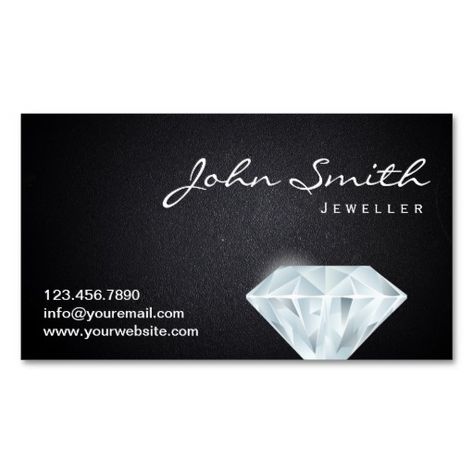 Classy Diamond Jeweller Dark Business Card Diamond Business Card, Dark Business Card, Member Card, Diamond Jewel, Visiting Cards, Name Logo, Crafty Ideas, Black Diamond, Wedding Cards