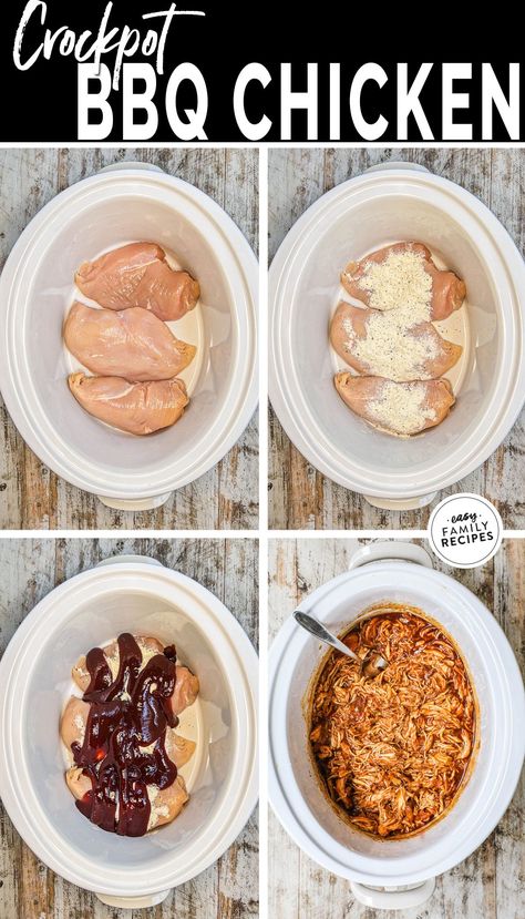 Bbq Chicken Crockpot Easy, Pulled Chicken Crock Pot Recipes, Crock Pot Bbq Chicken, Crockpot Pulled Chicken, Crockpot Bbq Chicken, Crock Pot Bbq, Chicken Breast Crockpot Recipes, Easy Bbq Chicken, Shredded Bbq Chicken