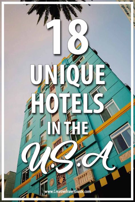 most unique hotels in the us Cool Hotels In United States, Themed Hotels, Coolest Hotels, Georgian Hotel, Cool Hotels, Themed Hotel Rooms, Usa Places To Visit, Unusual Hotels, Hotels Around The World