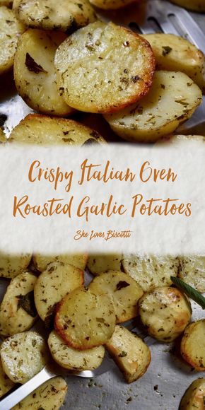 Roasted Garlic Potatoes, Oven Roasted Garlic, Oven Potatoes, Italian Thanksgiving, Roasting Garlic In Oven, Italian Potatoes, Potatoes Baked, Potatoes In Oven, Garlic Roasted Potatoes