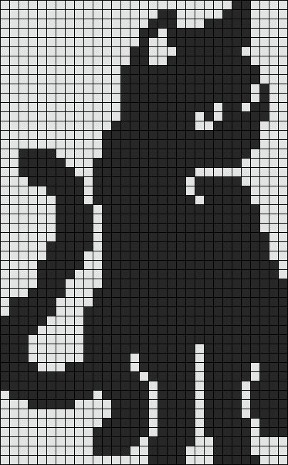 Alpha pattern #168228 | BraceletBook Knit Sweater With Cat, Cat Pixel Grid Crochet, Paw Print Pixel Art, Cat Knitting Chart, Crochet Cat Tapestry, Goth Alpha Pattern, Alpha Grid Pattern, Black And White Alpha Pattern, Cat Pixel Pattern