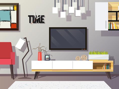 Living Room Concept Living Room Vector, Ruang Tv, Room Concept, Bedroom Organization Storage, Interior Concept, Room Setup, Bedroom Storage, Room Decor Bedroom, Living Room Interior