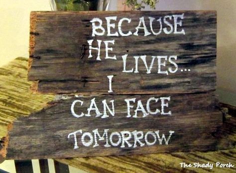 Because He Lives...I Can Face Tomorrow easter quotes easter images easter image quotes easter quotes with images easter sayings Easter Hymns, Table For One, Hymns Lyrics, Get Ready For Christmas, Resurrection Sunday, Because He Lives, Easter Quotes, Church Signs, Christian Quotes God