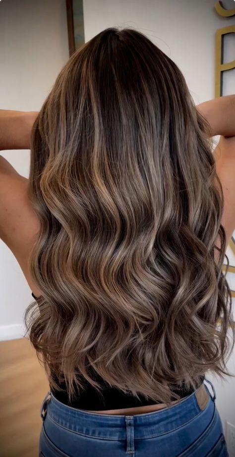 From Black Hair To Light Brown, Bronde Balayage Brunettes Fall, Chocolate Brownie Hair Colour, Brunette Hair With Highlights And A Money Piece, Highlights Brown Wavy Hair, Haircolor Ideas For Brown Skin Tone, Mousy Brown Highlights, Beige Highlights On Brown Hair, Light Baylage Brunette