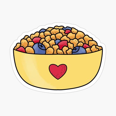 Granola Drawing, Granola Stickers, Chunky Granola, Granola Bowl, Nature Valley, Cold Cereal, Drawing Cartoon, Cute Little Things, Cereal Bowls