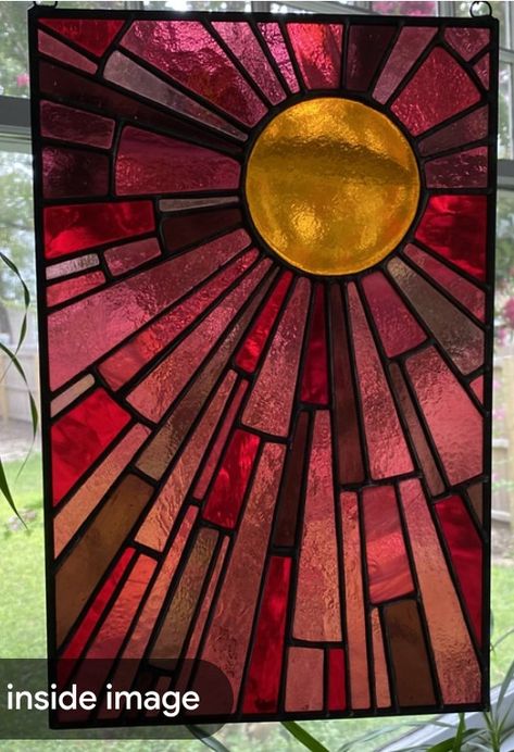 Sun Stained Glass Pattern, Stained Glass Pattern, Glass Pattern, Stained Glass Patterns, Stained Glass Art, Stained Glass, Glass Art, Stain, Art Deco