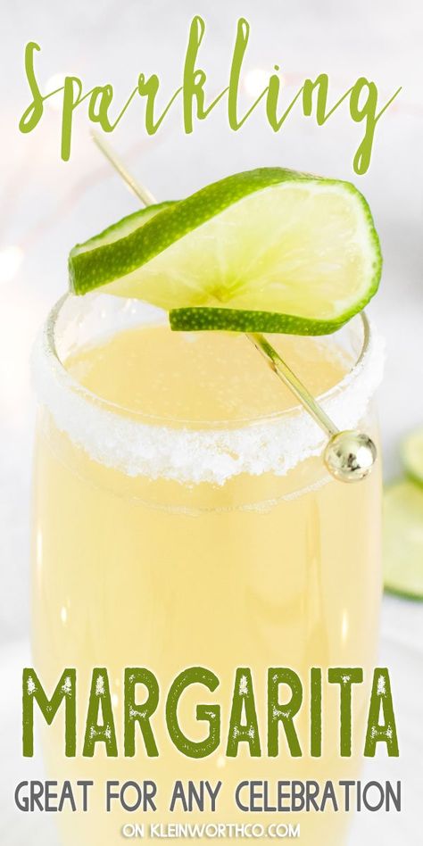 Champagne Margarita Recipe, Champagne Margarita, Limeade Margarita, Sparkling Margarita, Easy Party Drinks, Champagne Margaritas, Homemade Margaritas, Easy Margarita, Perfect Margarita