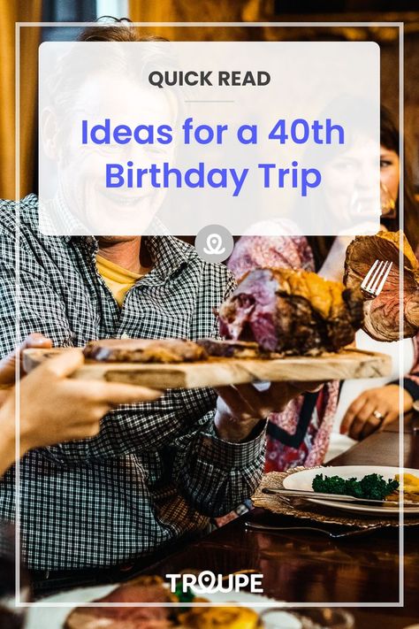 By the time your 40th rolls around, your ideas for a birthday trip could fall into a million different categories. Island hopping through Greece on a family getaway with your young kids might sound nice. Or maybe a couples’ trip with some of your friends to enjoy sunshine and beaches in Florida could hit the spot. Feeling like you need something more relaxed? Spend your 40th at a cabin in the Canadian Rockies where you have the option to lounge by the lake or go on some leisurely nature hikes. 40th Birthday Trip Ideas For Couples, 40th Birthday Trip Ideas, 40th Birthday Trip, Island Hopping Greece, Beaches In Florida, Couples Trip, Trip Destinations, Planning App, Birthday Trip