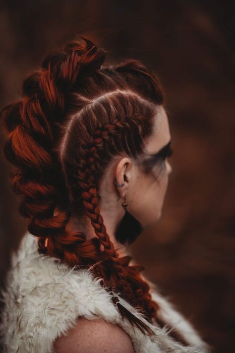 Viking Hair Aesthetic, Viking Inspired Hairstyles, Viking Nails Designs, Viking Nail Art, Viking Hair Styles, Vikings Braids, Viking Inspired Hair, Vikings Hairstyles, Viking Photoshoot