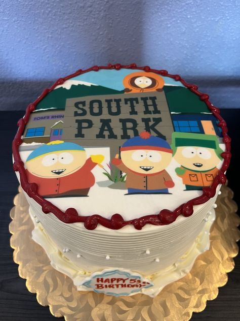 South Park Birthday Party Decorations, South Park Birthday Party Ideas, Kenny Cake South Park, South Park Birthday Cake, South Park Cake, Southpark Cake Birthday, Birthday Party At Park, Park Birthday, South Park Funny