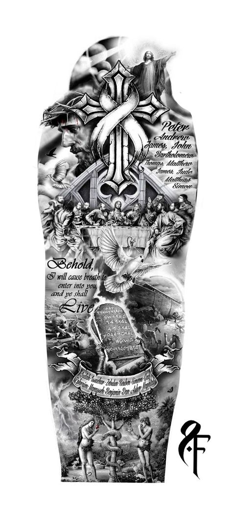 Christus Tattoo, Jesus Tattoo Design, Arm Tattoos Black, Shoulder Sleeve Tattoos, Full Sleeves Design, Christ Tattoo, Christian Sleeve Tattoo, Realistic Tattoo Sleeve, Full Sleeve Tattoo Design